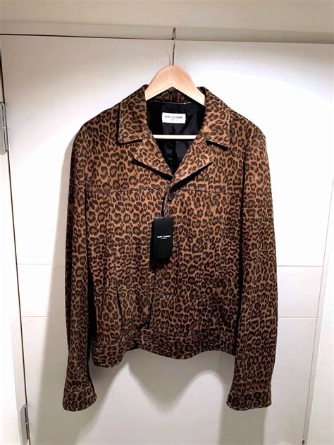 Saint Laurent SS15 Leopard Suede Trapper Jacket Rare Size 52